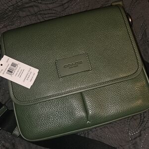 Coach Forest Green Leather Shoulder Bag